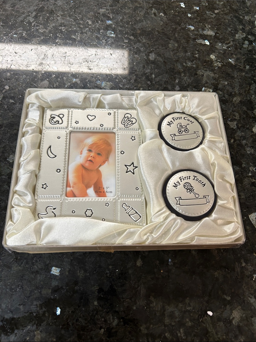 Silver Baby Keepsake Frame & First Tooth/First Curl Boxes - Kids Accessories